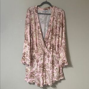 Agua Bendita Pink Floral Women's Romper